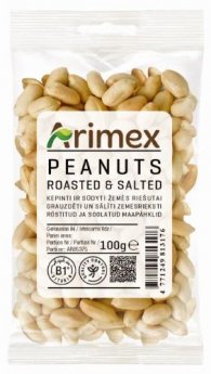Zemesrieksti ARIMEX, grauzdēti un sālīti, 100g