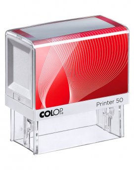 Zīmogs COLOP Printer C50, melns korpuss, zils spilventiņš