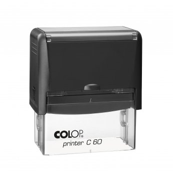 Zīmogs COLOP Printer C60, melns korpuss, zils spilventiņš